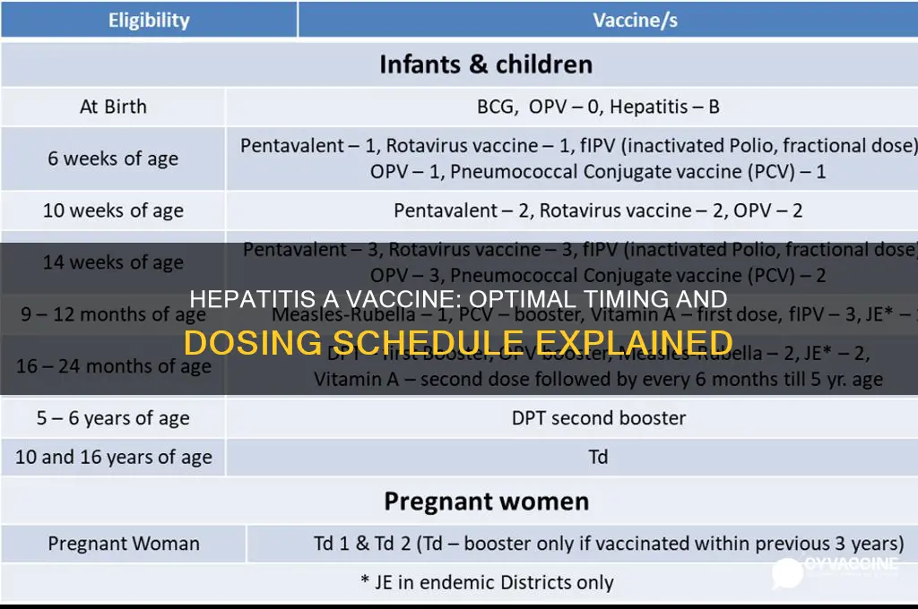 how far apart hepatitis a vaccine