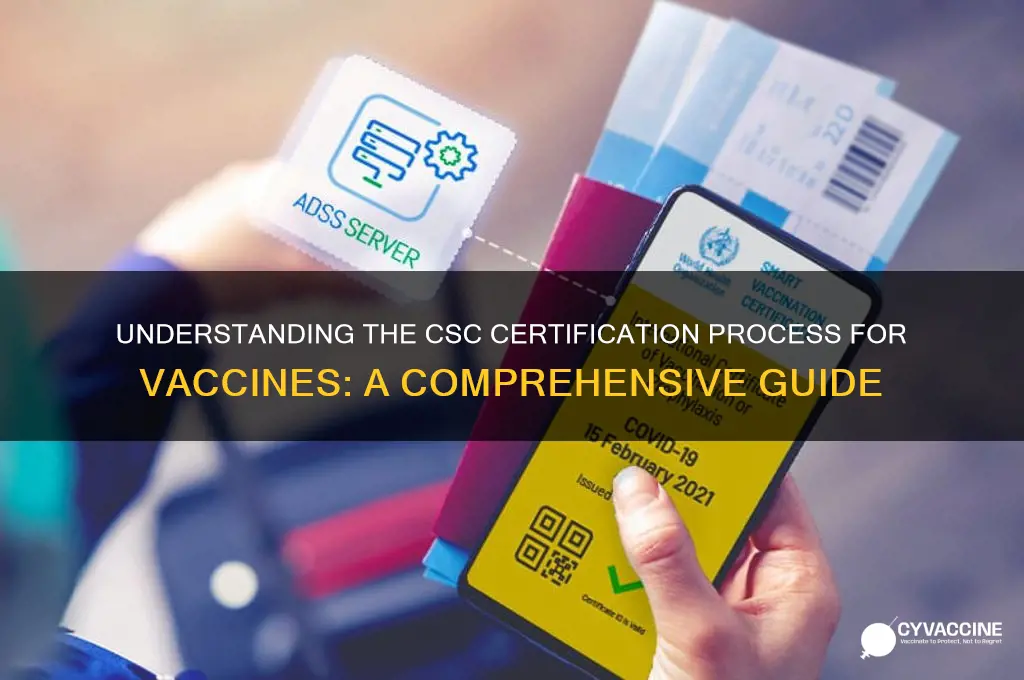 how is a vaccine certified by the csc