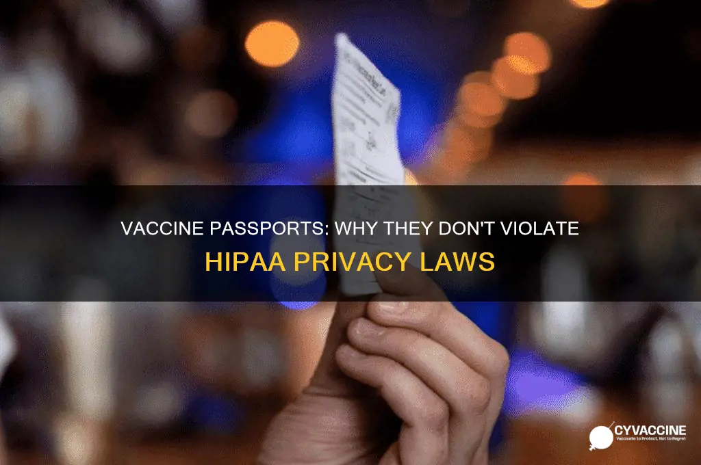 how is a vaccine passport not a hipaa violation