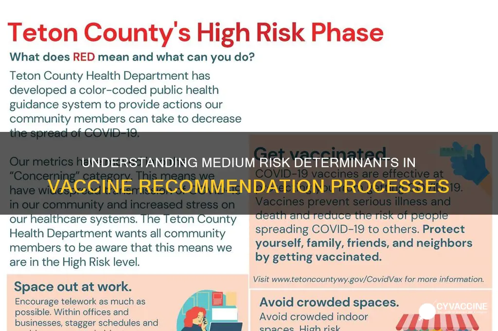 how is medium risk determined for a vaccine recommendations