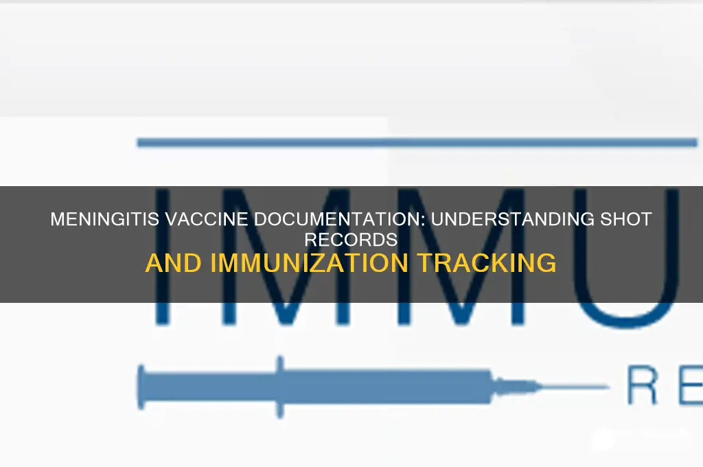 how is meningitis vaccine documented on shot records