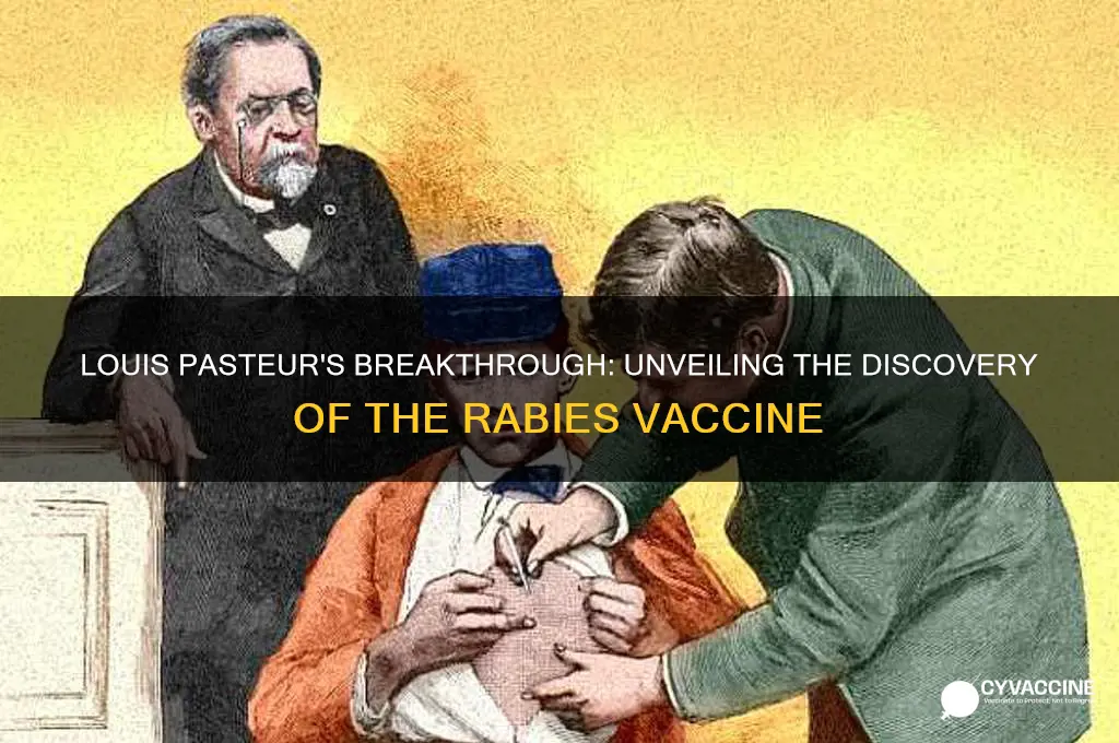 how louis pasteur discovered rabies vaccine
