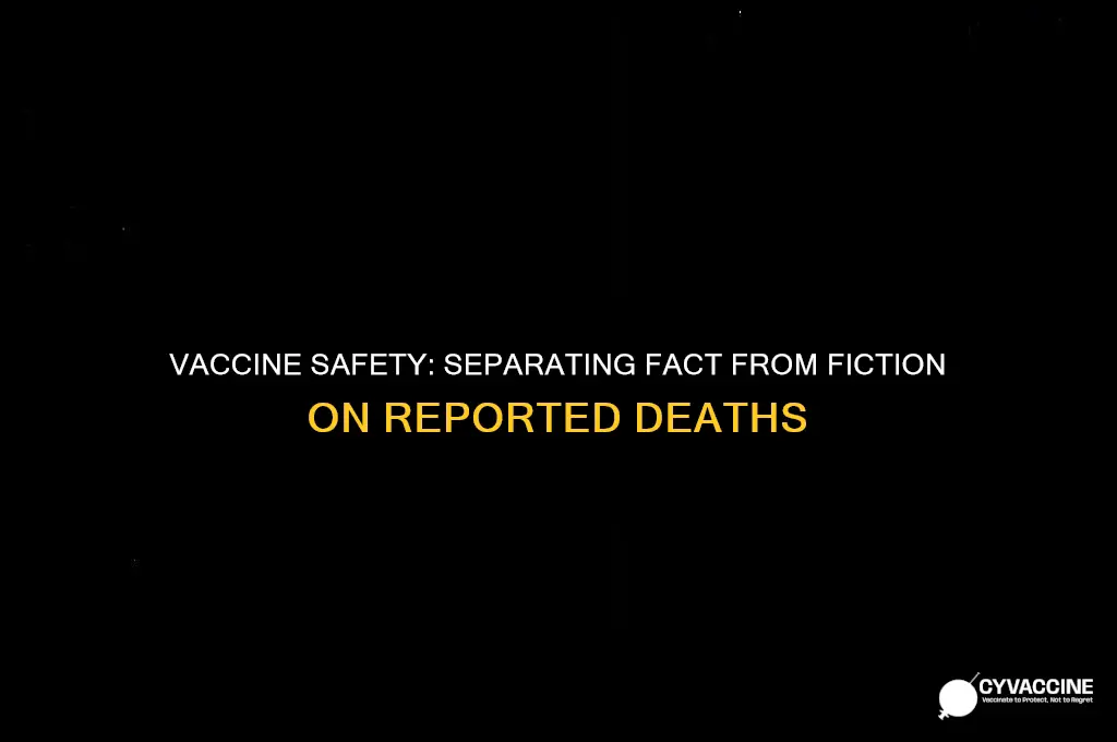 how many actual deaths from vaccines