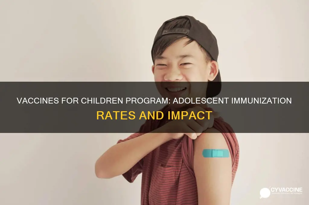 how many adolescents receive vaccines through vaccines for children program