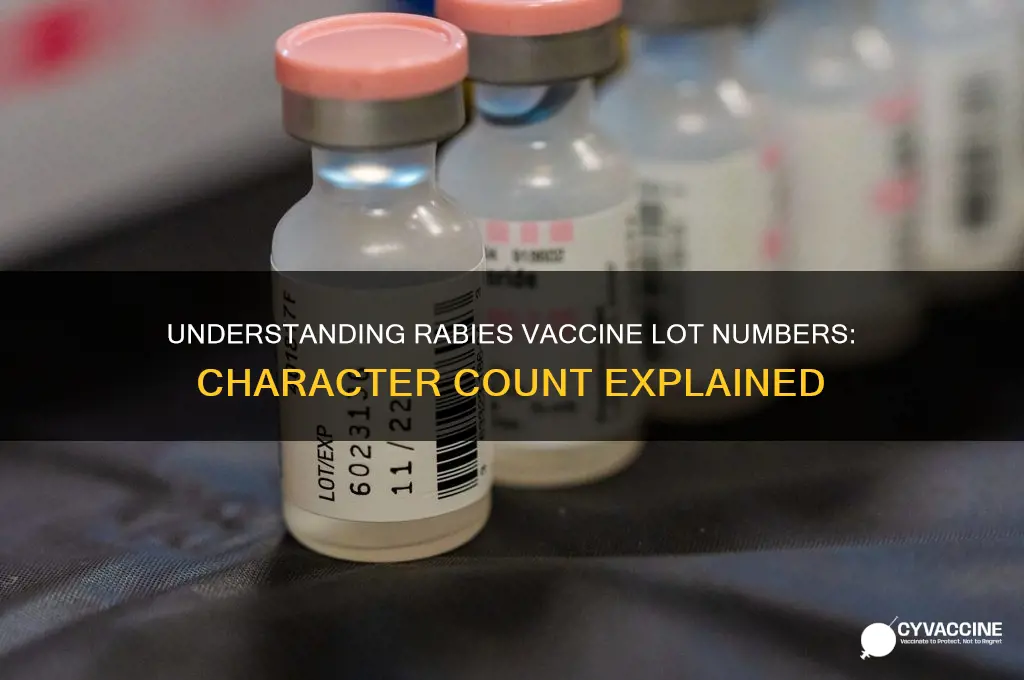 how many characters are in rabies vaccine lot num