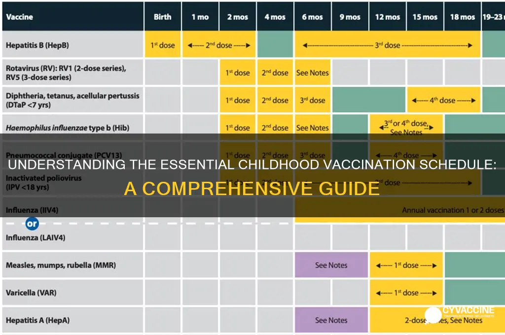how many childhood vaccinations are there