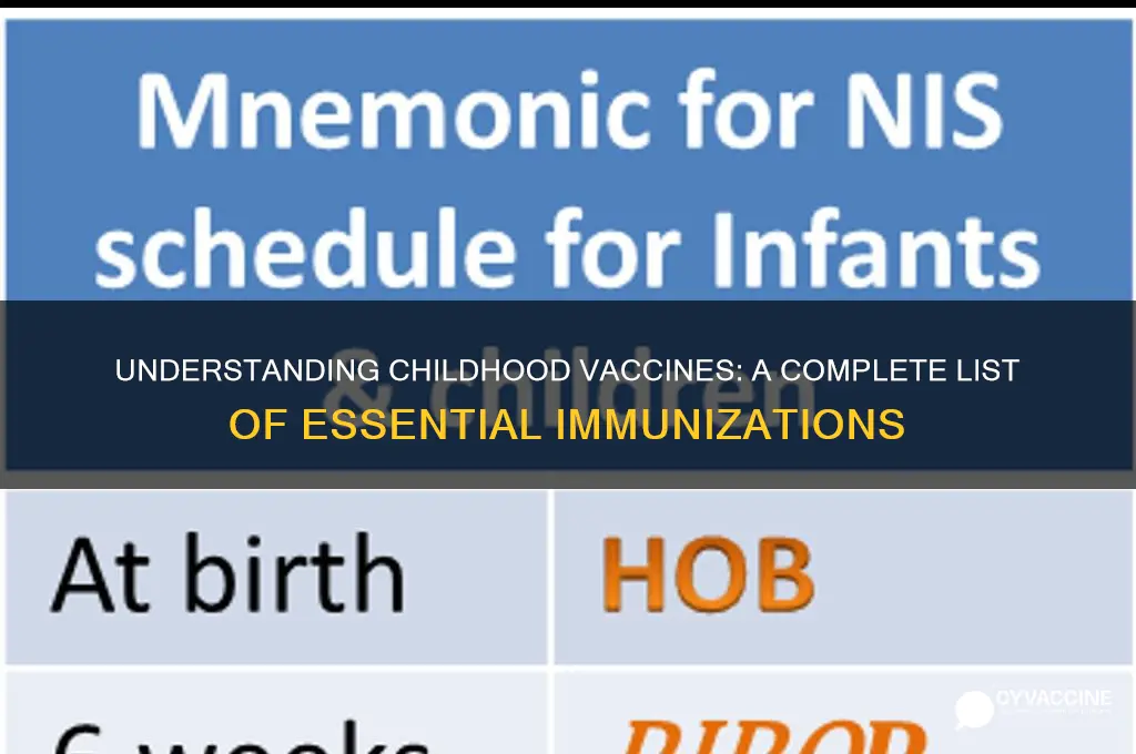 how many childhood vaccines are there