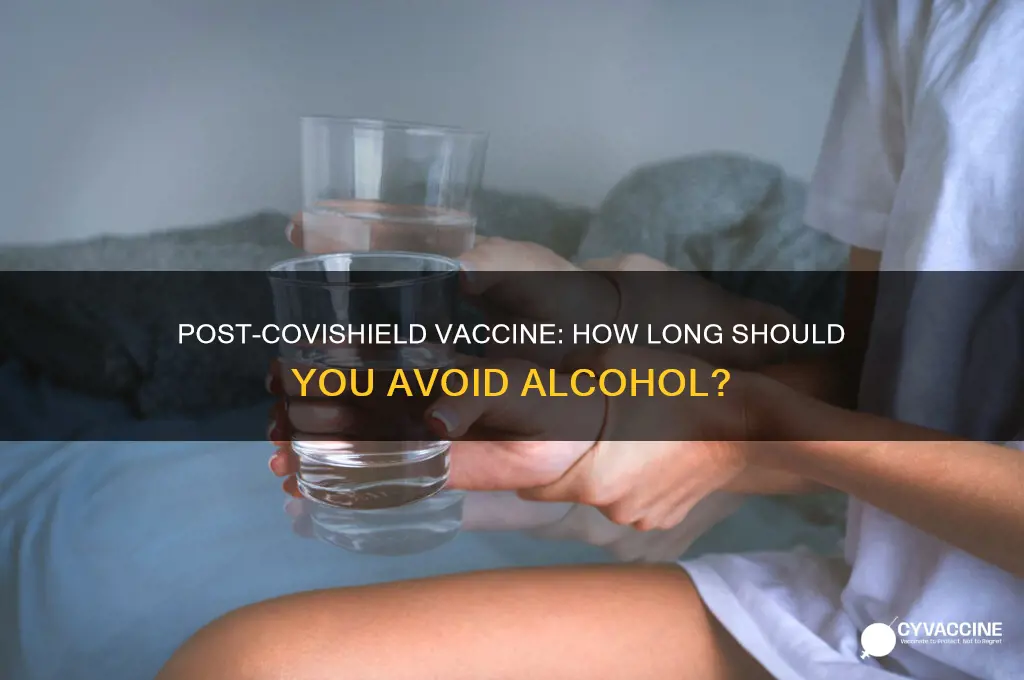 how many days not to drink after covishield vaccine