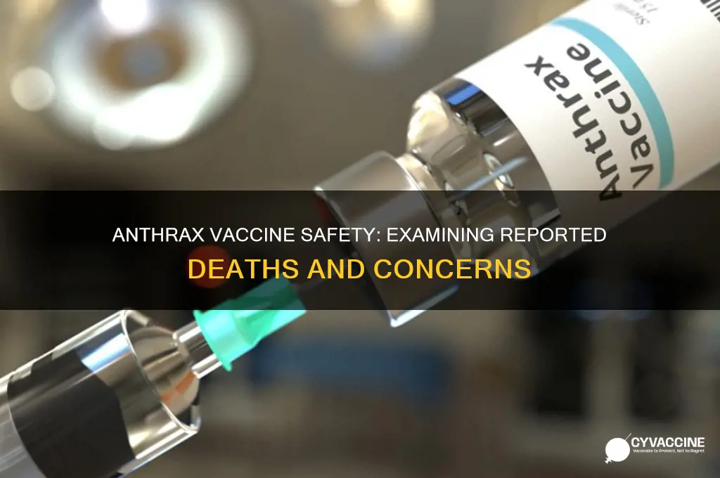 how many deaths from anthrax vaccine