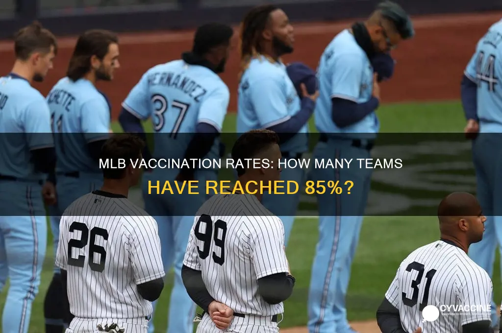how many mlb teams are 85 percent vaccinated