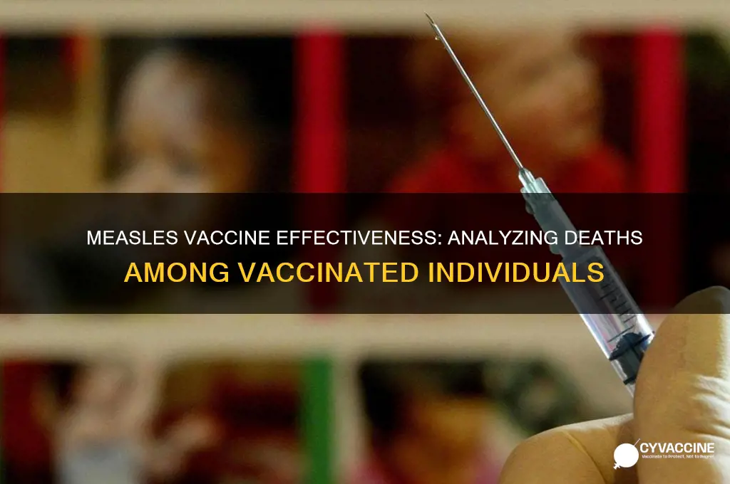 how many of the nm measils deaths had the vaccine