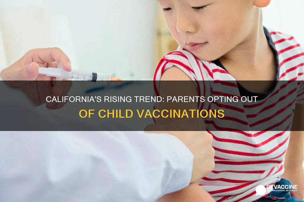 how many parents are not vaccinating their children in california