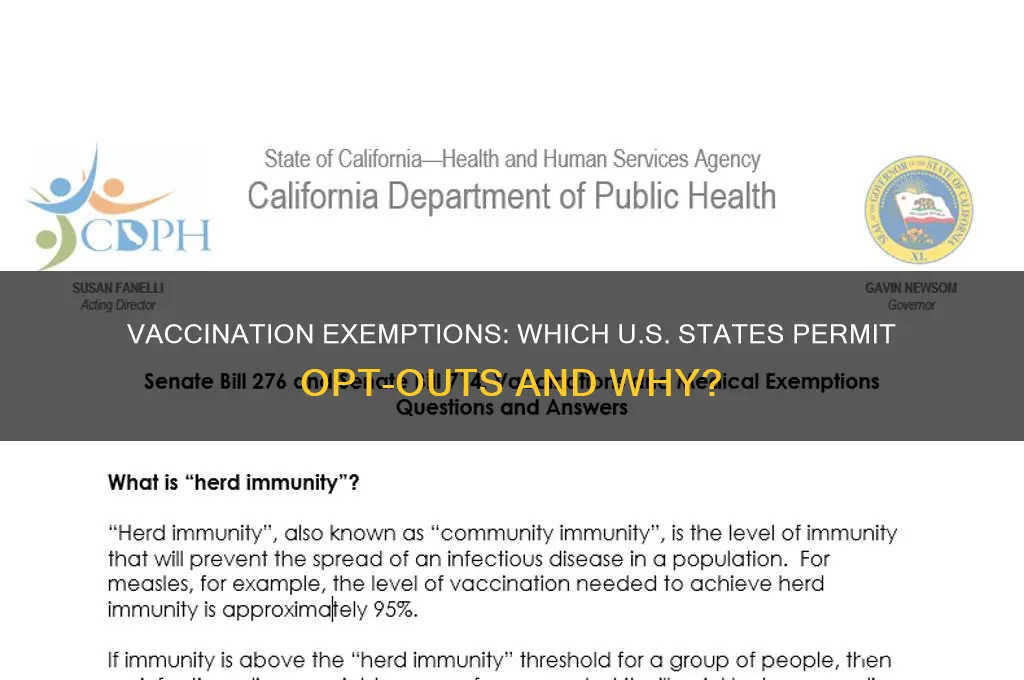 how many states allow vaccination exemptions