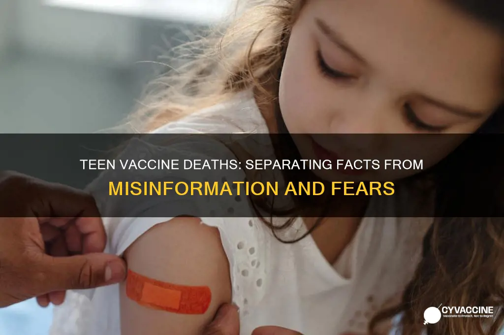 how many teenagers have died from the vaccine