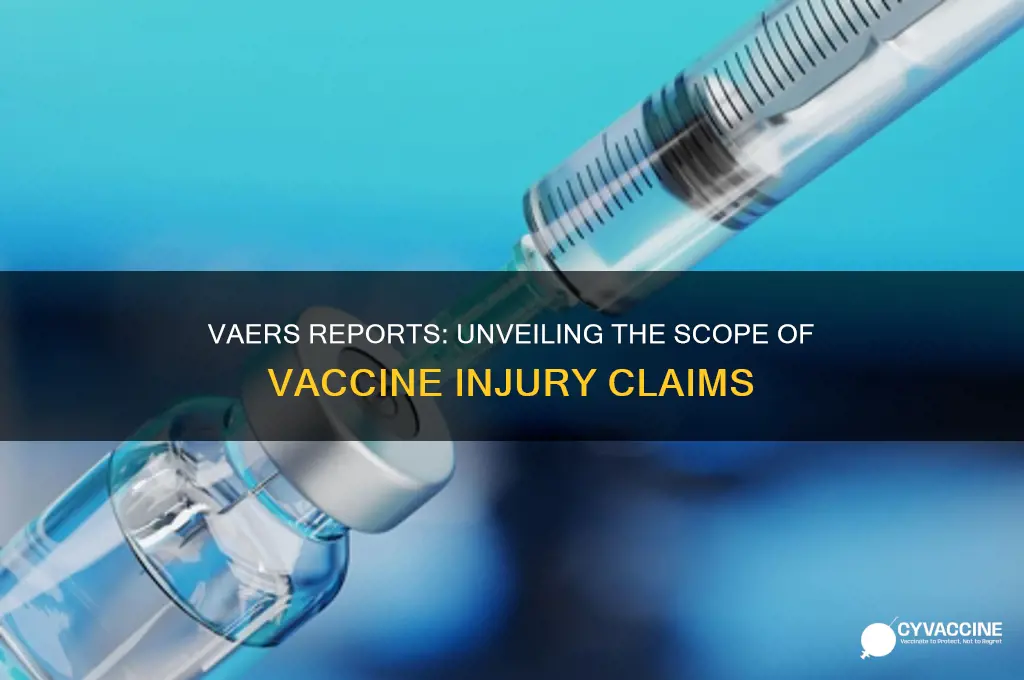 how many vaccine injuries are reported to vaers
