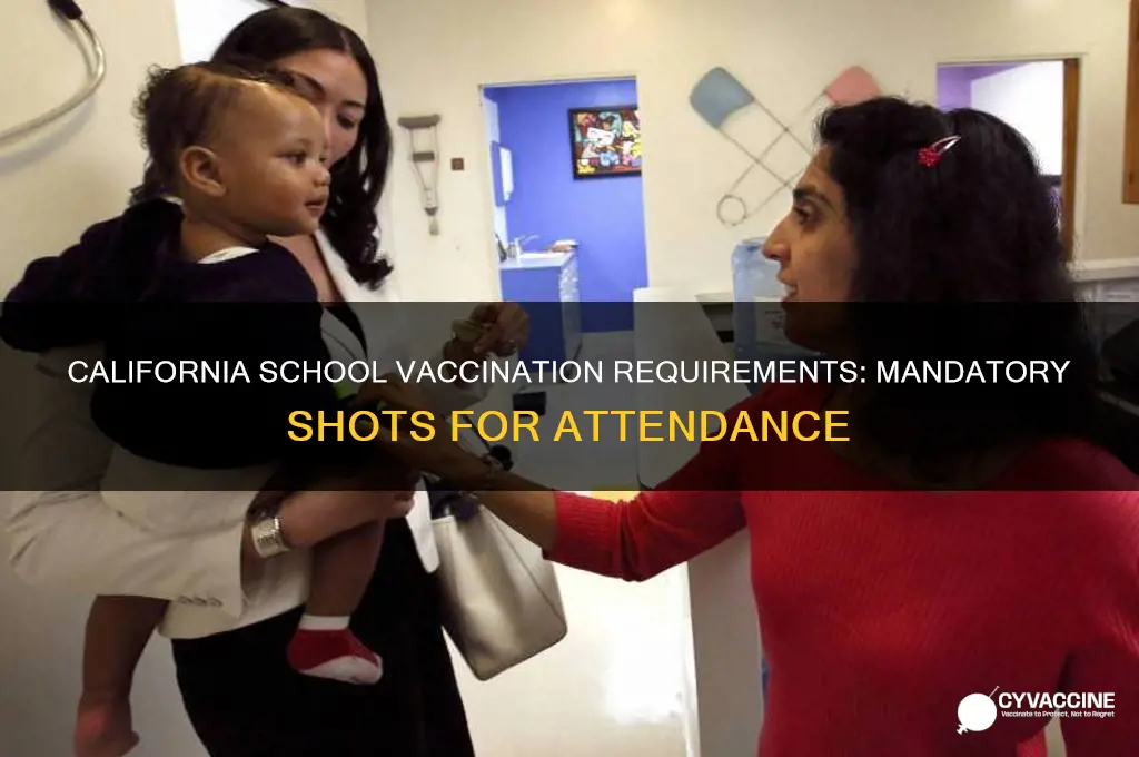 how many vaccines are mandatory for school attendance in california