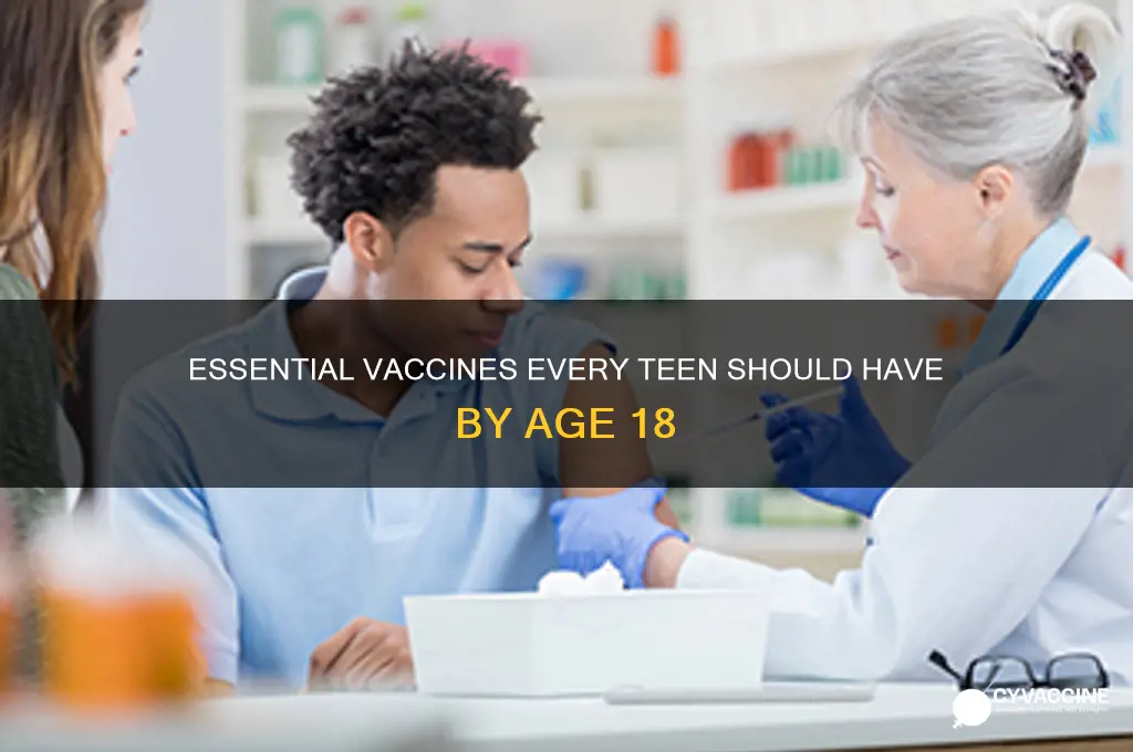 how many vaccines are recommended by age 18