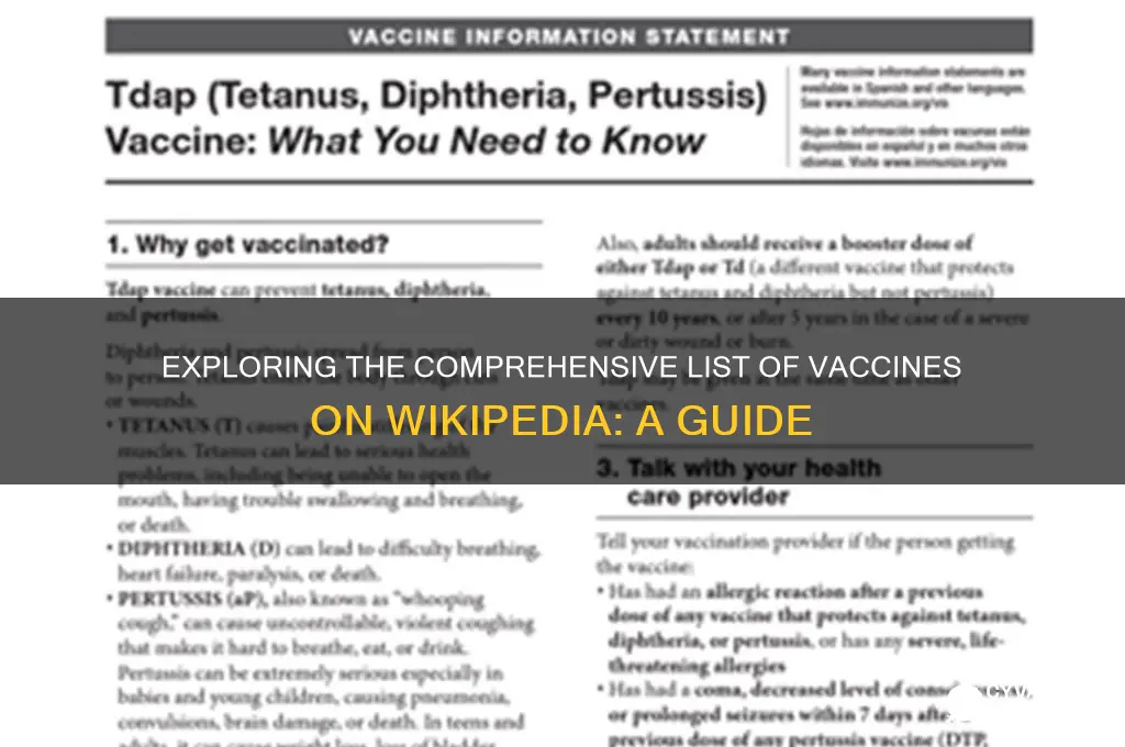 how many vaccines are there wikipedia