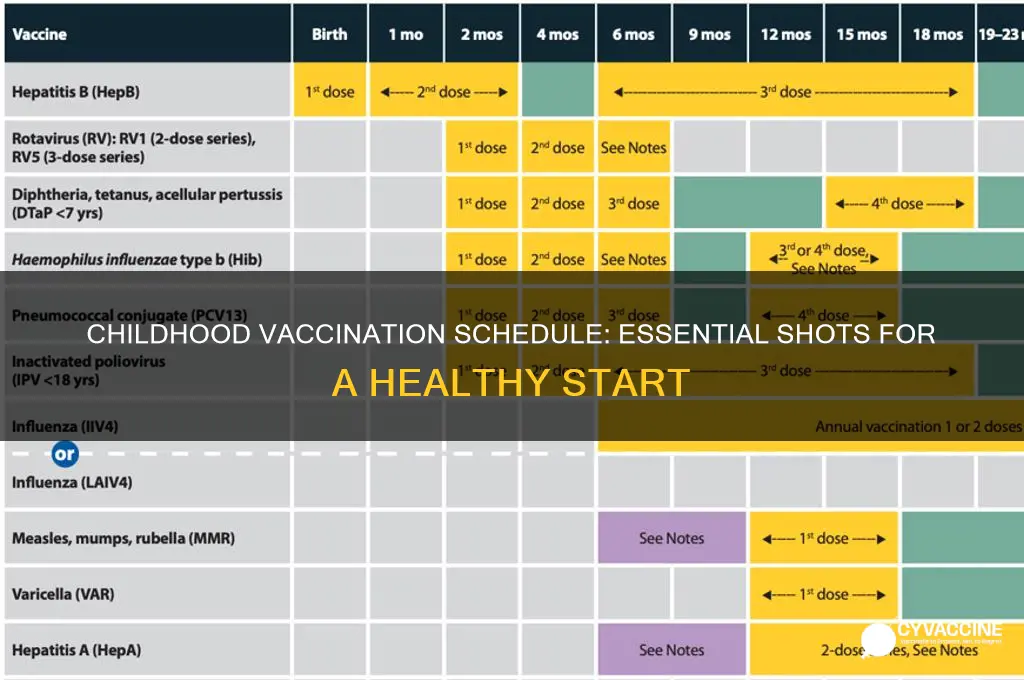 how many vaccines in childhood schedule