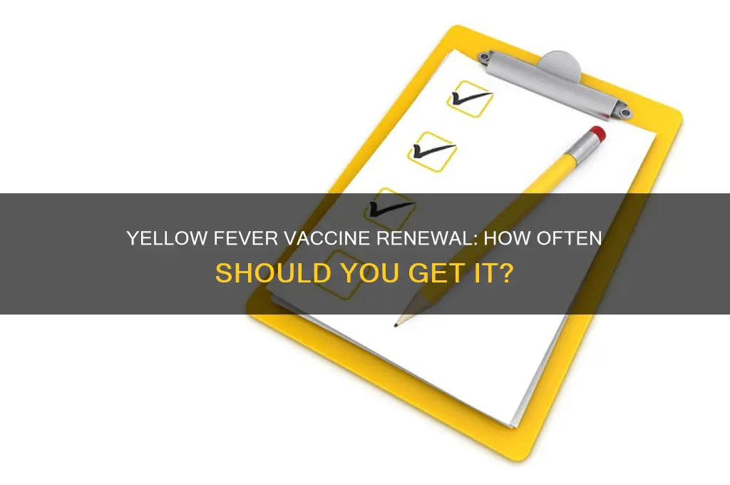 how often do you renew yellow fever vaccine