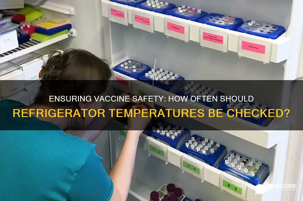 how often is temperature of refredgerator with vaccines checked