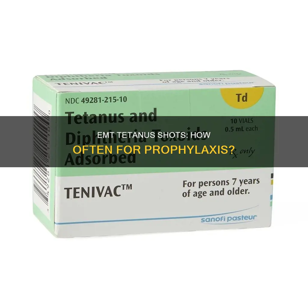how often should the emt receive a prophylactic tetanus vaccination