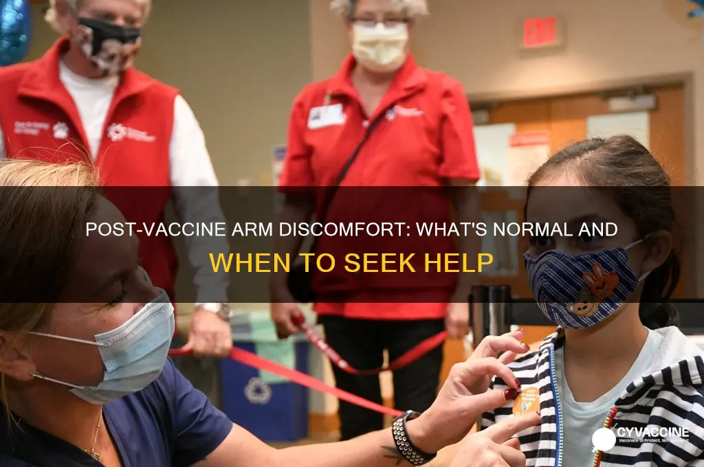 how should my arm feel after the vaccine