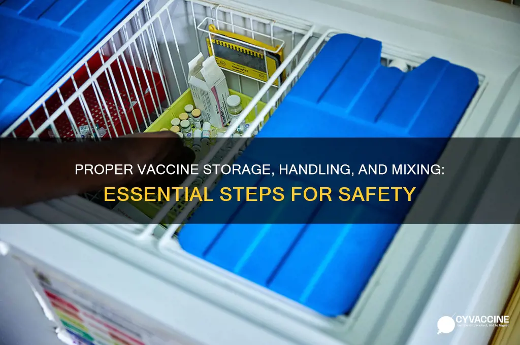 how should vaccines be stored handled and mixed prio to