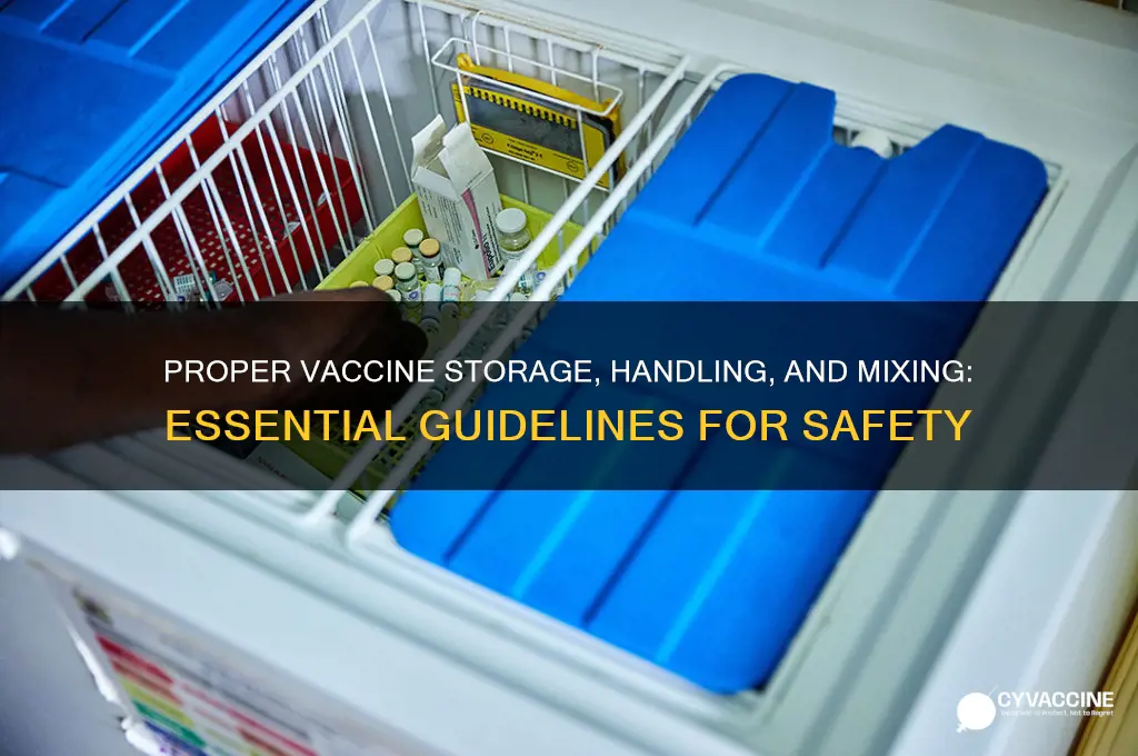 how should vaccines be stored handled and mixed prior t