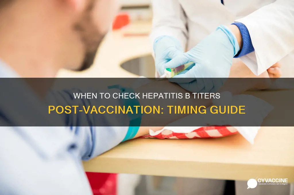 how soon to check titers after hep b vaccine