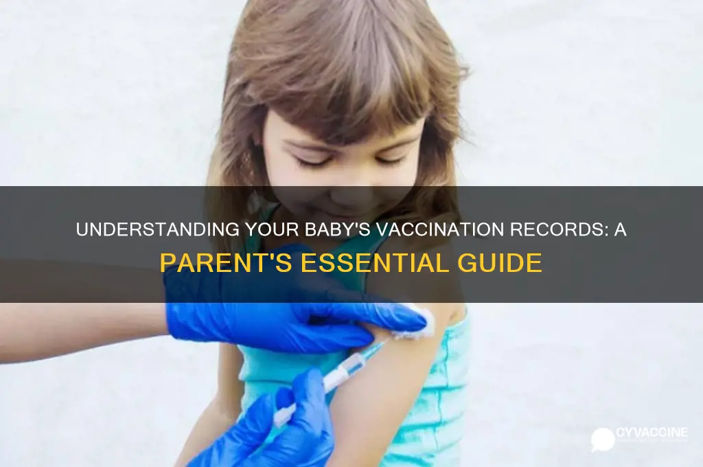 how the vaccination records fo the baby looks like