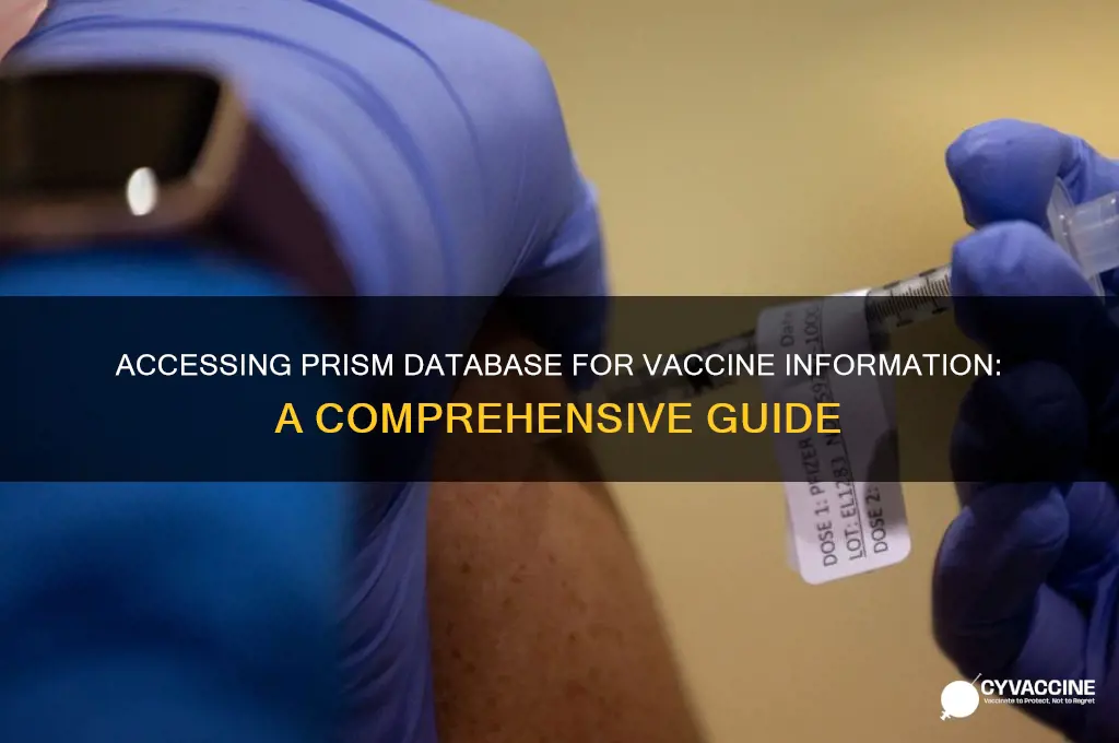 how to access prism database vaccines
