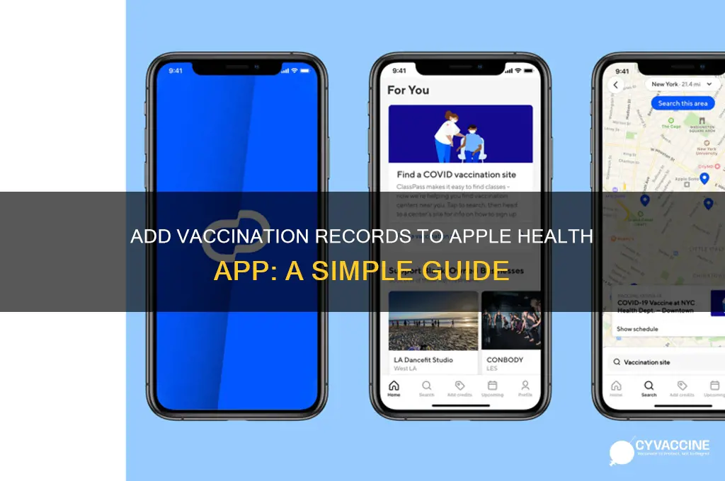 how to add vaccination to apple health app