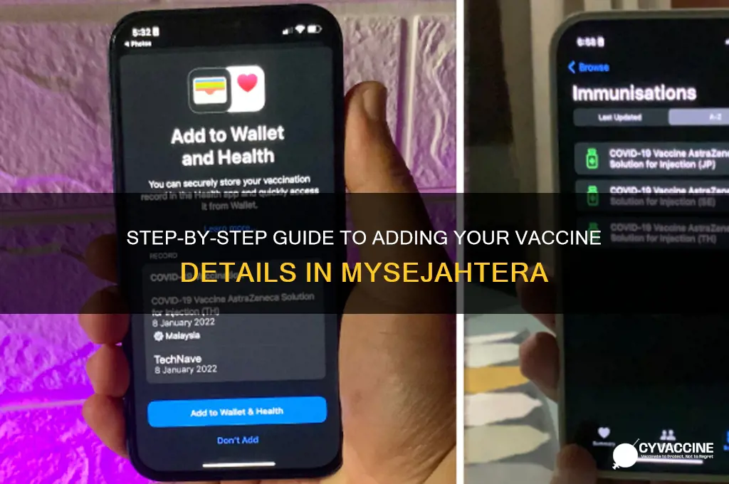 how to add vaccine in mysejahtera