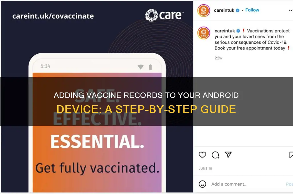 how to add vaccine to android