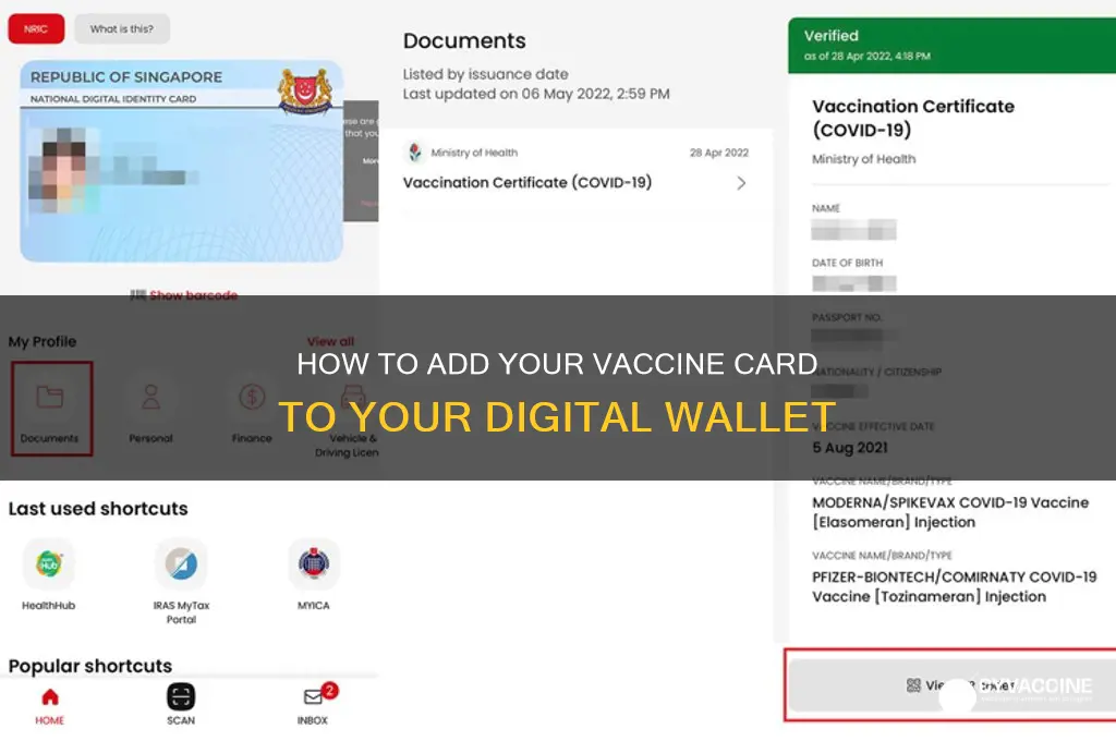 how to add vaccine to walet