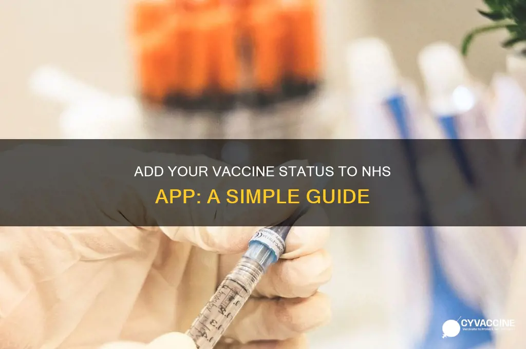 how to add your vaccine status on nhs app
