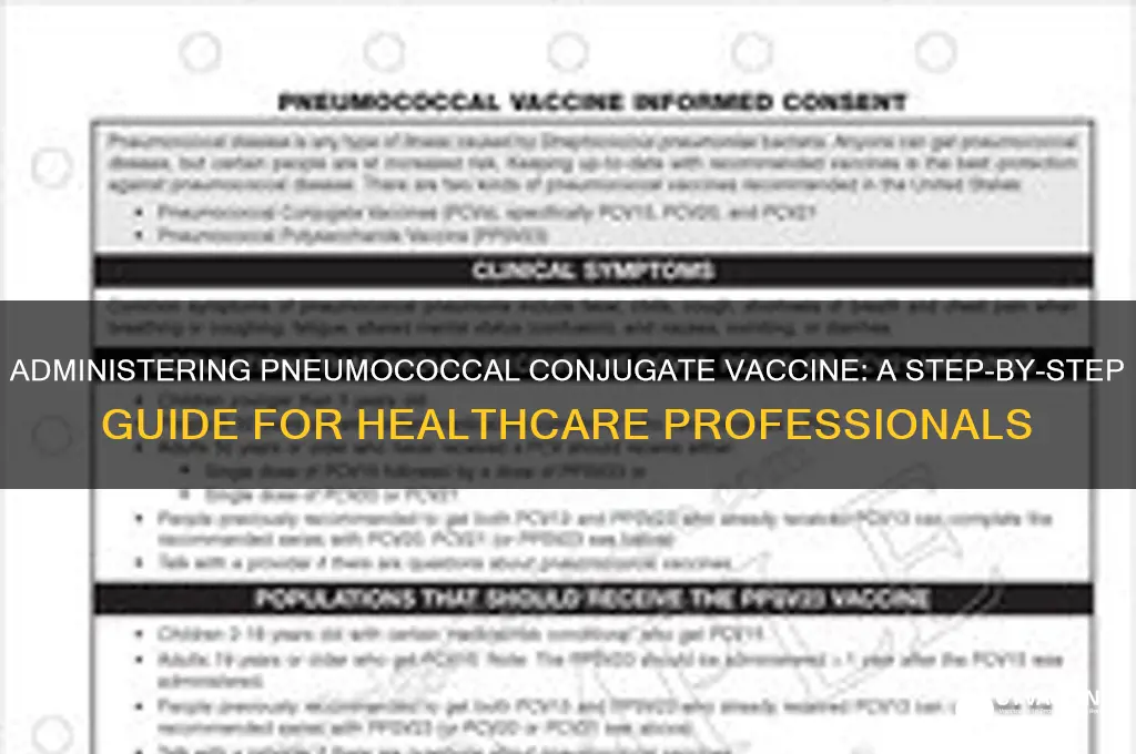 how to administer pneumococcal conjugate vaccine