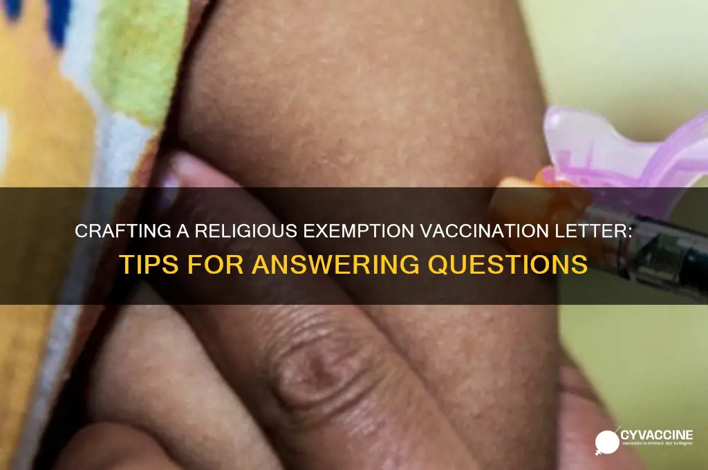 how to answer questions on religious exemption vaccination letter