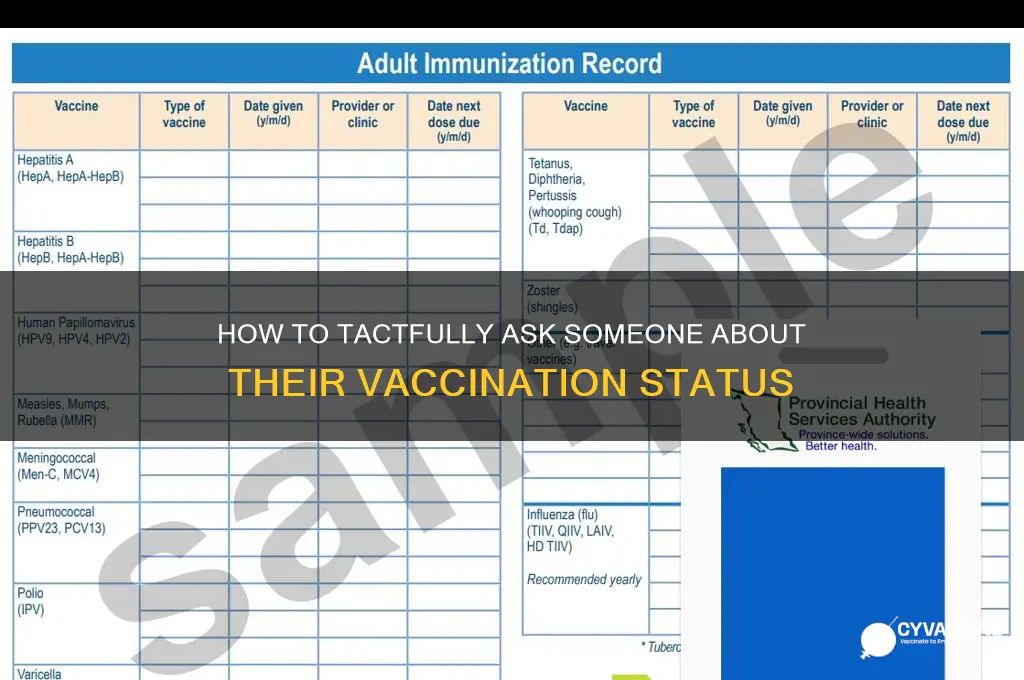 how to ask if you have been vaccinated