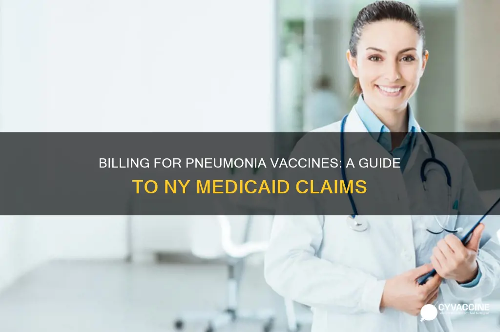 how to bill pneumonia vaccine to ny medicaid