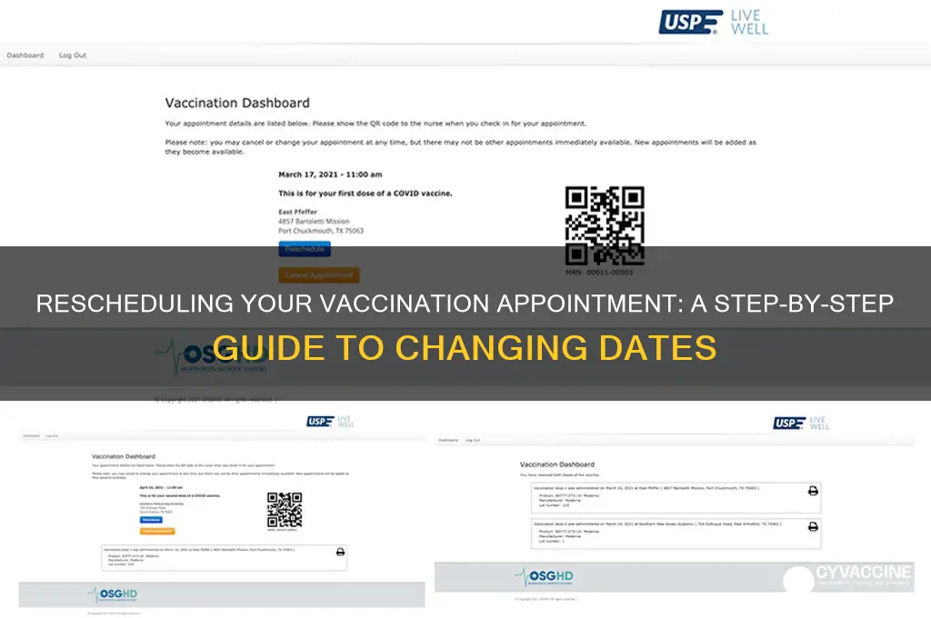 how to change my vaccination date