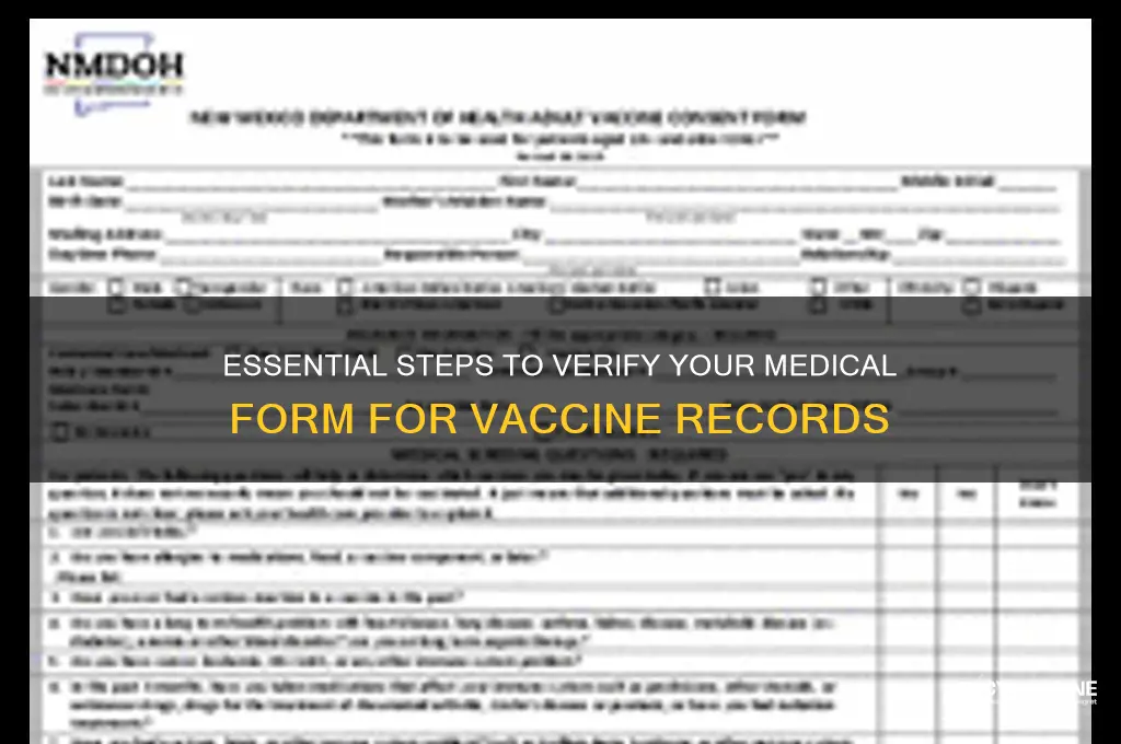 how to check a medical form for vaccines