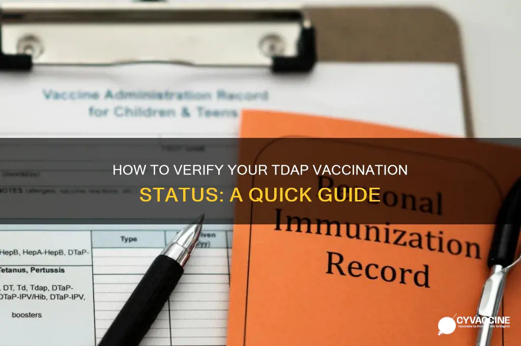 how to check if i have tdap vaccine
