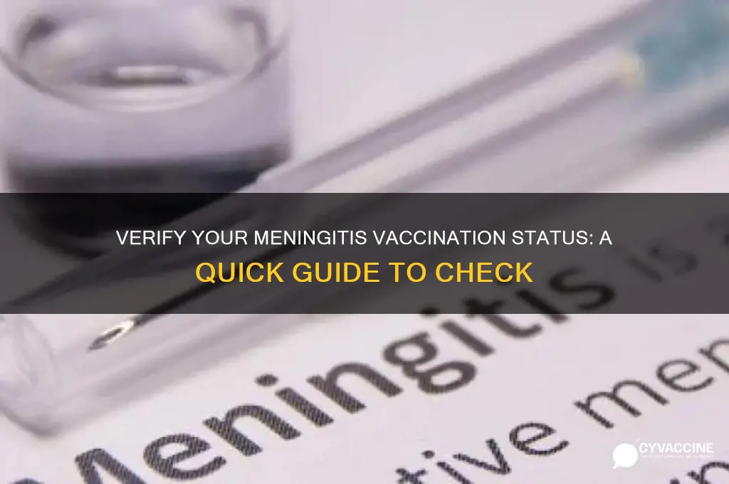 how to check if youve recieved your meningitis vaccine