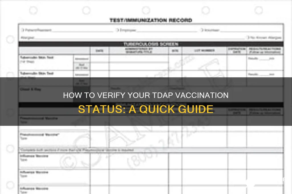 how to check tdap vaccination status