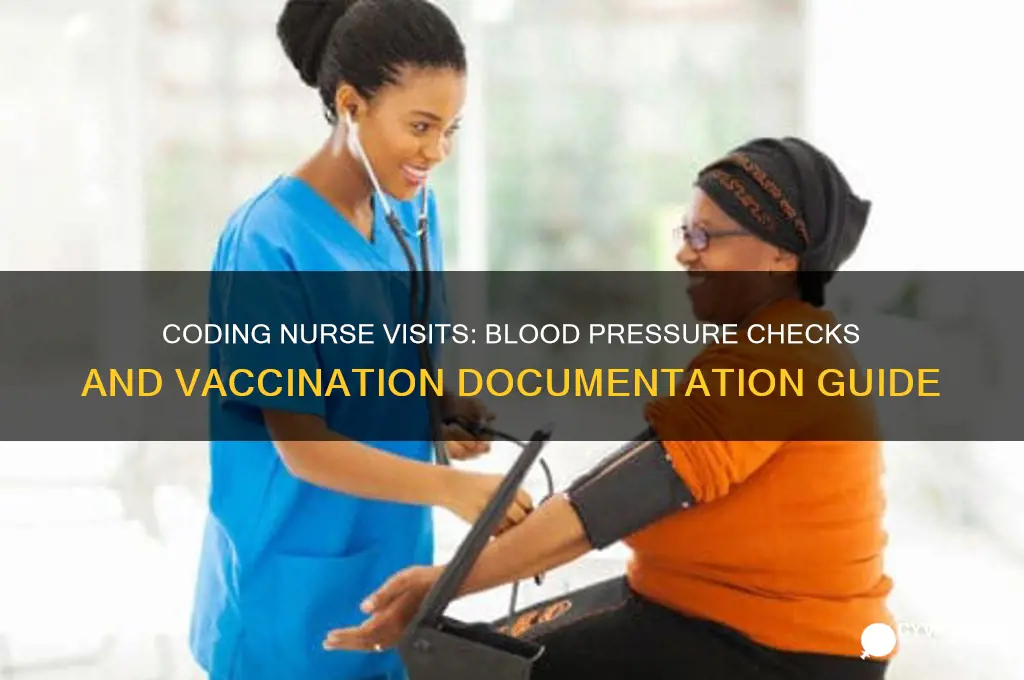 how to code nurse visit for blood pressure and vaccination