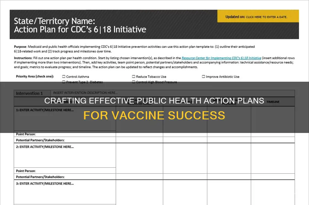 how to create a public health action plan for vaccine
