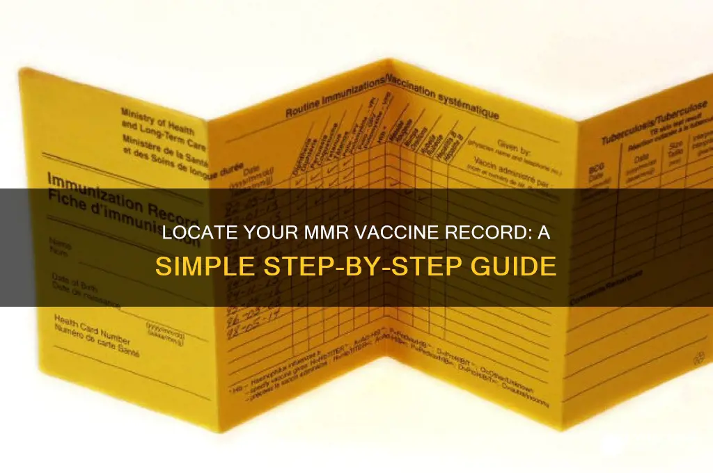 how to find record of your mmr vaccine