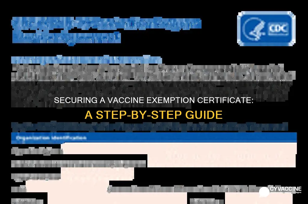 how to obtain vaccine exemption certificate